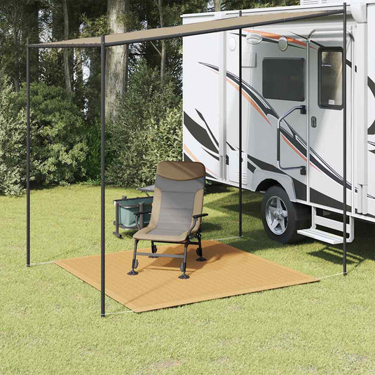 Vidaxl tenttapijt 200x200 cm hdpe zandkleurig