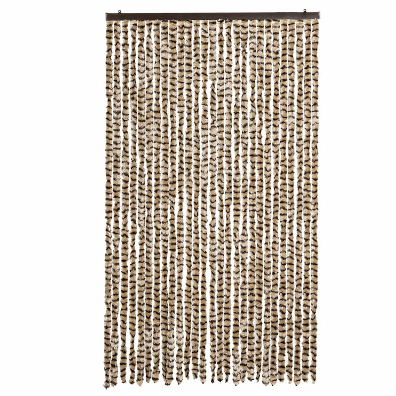 Load image into Gallery viewer, Vidaxl vliegengordijn 118x220 cm chenille beige en bruin
