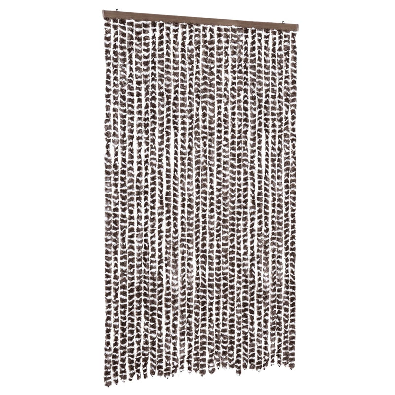 Load image into Gallery viewer, Vidaxl vliegengordijn 118x220 cm chenille bruin en wit
