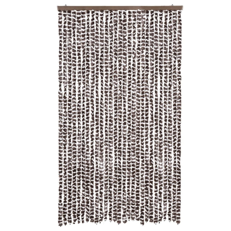 Load image into Gallery viewer, Vidaxl vliegengordijn 118x220 cm chenille bruin en wit
