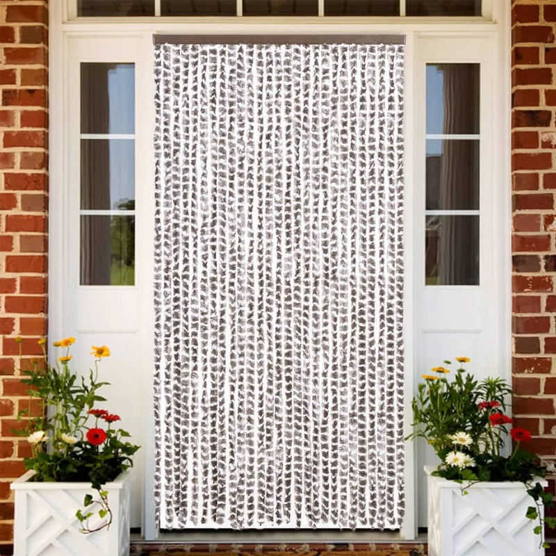 Load image into Gallery viewer, Vidaxl vliegengordijn 118x220 cm chenille taupe en wit
