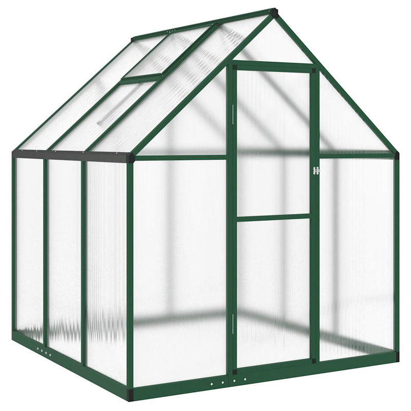 Load image into Gallery viewer, Vidaxl tuinkas met basisframe 169x169x195 cm aluminium groen
