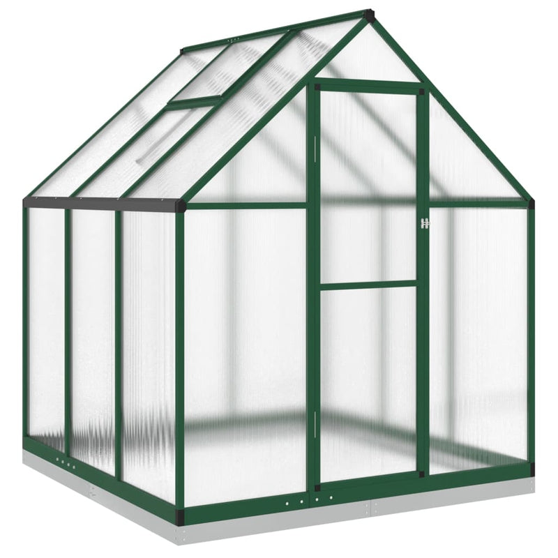 Load image into Gallery viewer, VidaXL Tuinkas met basisframe 169x169x202 cm aluminium groen
