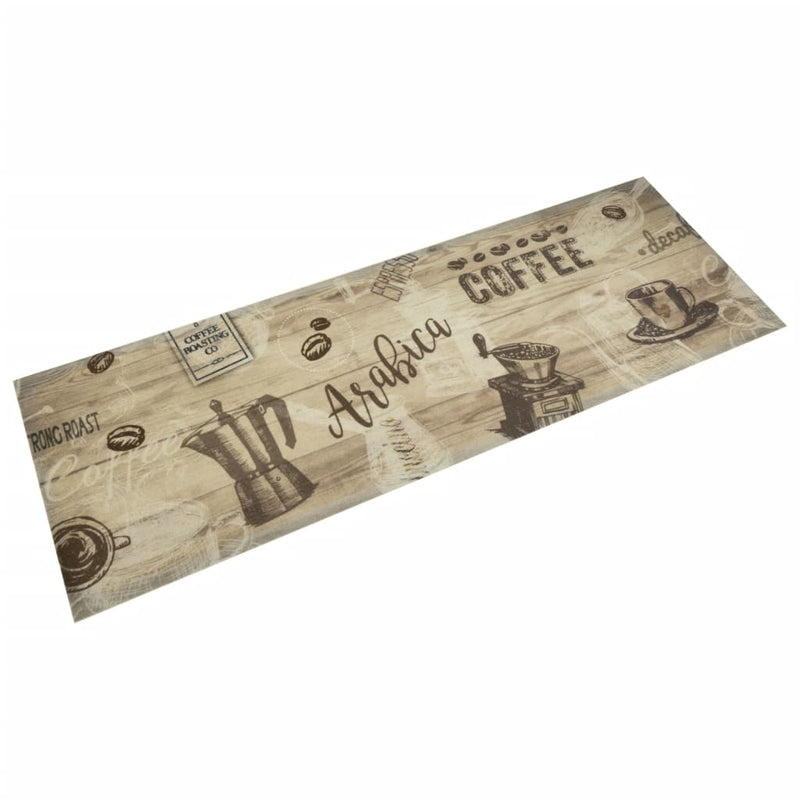 Load image into Gallery viewer, Vidaxl keukenmat wasbaar koffieprint 60x180 cm fluweel bruin
