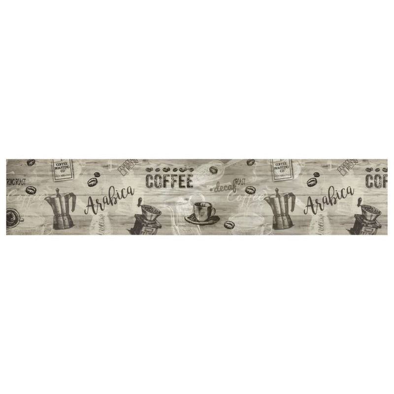 ギャラリービューアに画像をロードする, Vidaxl keukenmat wasbaar koffieprint 60x300 cm fluweel grijs
