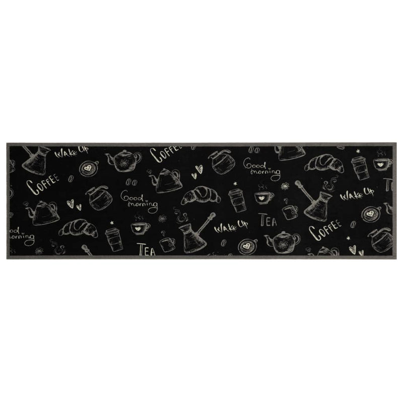 Load image into Gallery viewer, Vidaxl keukenmat wasbaar ochtendprint 45x150 cm fluweel zwart
