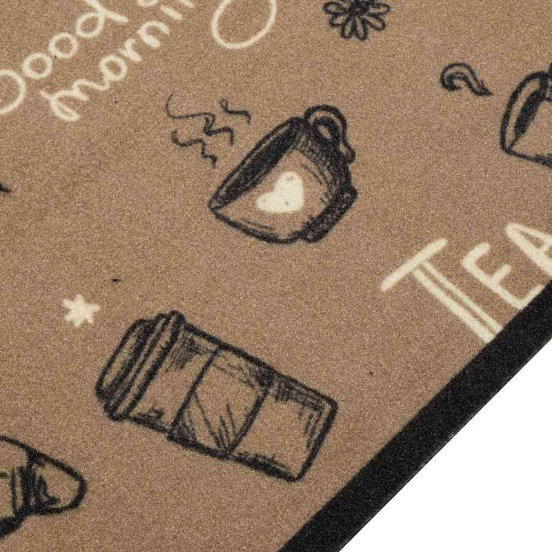 Load image into Gallery viewer, Vidaxl keukenmat wasbaar ochtendprint 60x180 cm fluweel bruin
