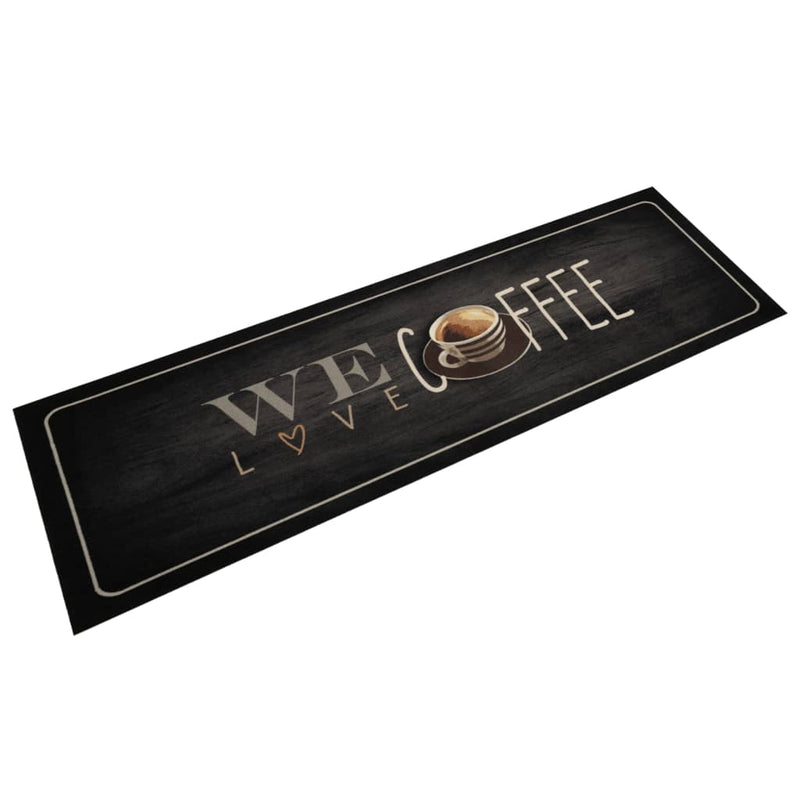 Load image into Gallery viewer, Vidaxl keukenmat wasbaar koffietekst 45x150 cm fluweel
