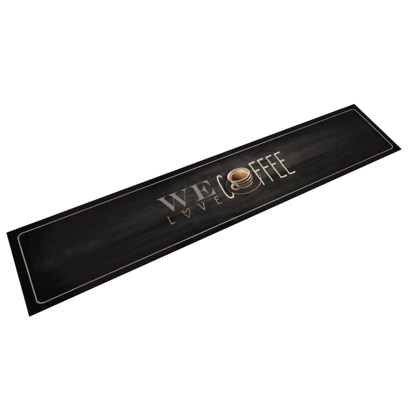Load image into Gallery viewer, Vidaxl keukenmat wasbaar koffietekst 60x300 cm fluweel

