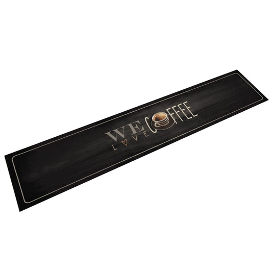Vidaxl keukenmat wasbaar koffietekst 60x300 cm fluweel