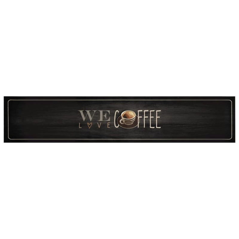 Load image into Gallery viewer, Vidaxl keukenmat wasbaar koffietekst 60x300 cm fluweel
