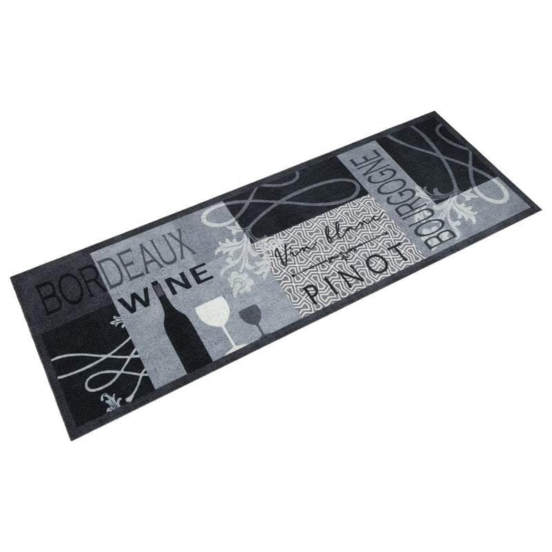 Load image into Gallery viewer, Vidaxl keukenmat wasbaar wijnprint 60x180 cm fluweel grijs
