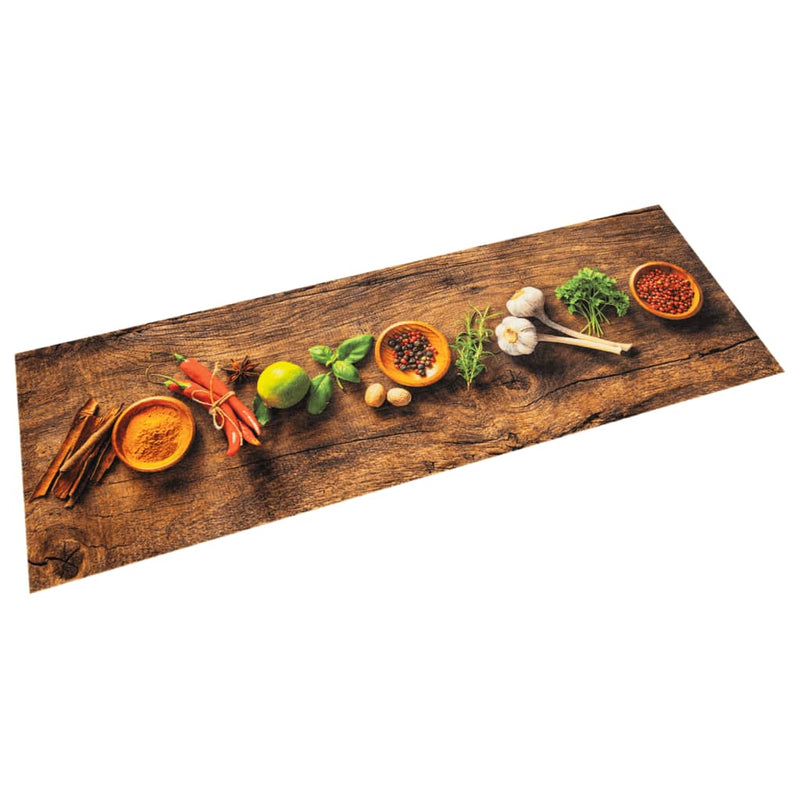 Load image into Gallery viewer, Vidaxl keukenmat wasbaar kruidenprint 45x150 cm fluweel
