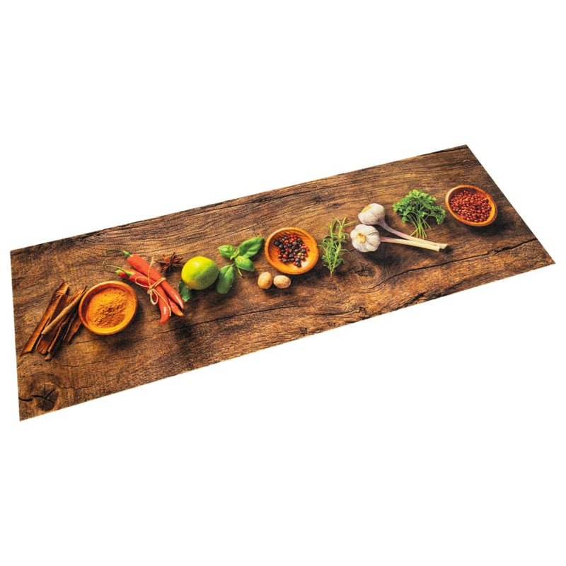 Load image into Gallery viewer, Vidaxl keukenmat wasbaar kruidenprint 60x300 cm fluweel
