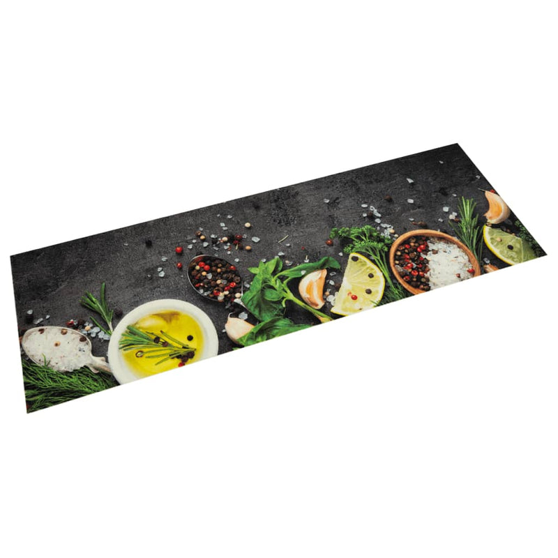 Load image into Gallery viewer, Vidaxl keukenmat wasbaar kruidenprint 45x150 cm fluweel
