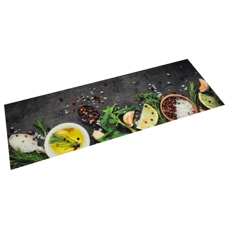 Load image into Gallery viewer, Vidaxl keukenmat wasbaar kruidenprint 60x180 cm fluweel
