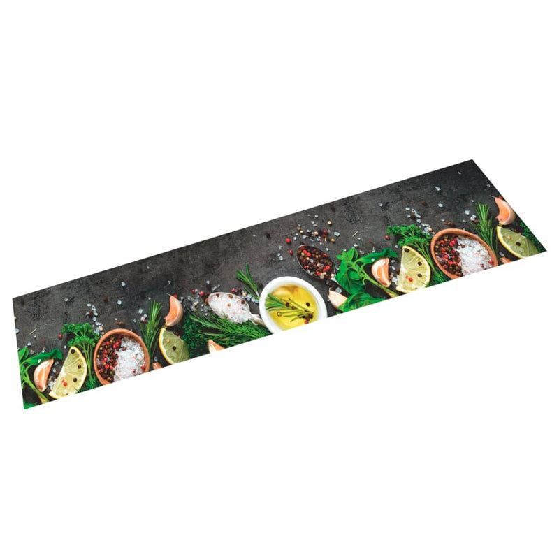 Load image into Gallery viewer, Vidaxl keukenmat wasbaar kruidenprint 60x300 cm fluweel
