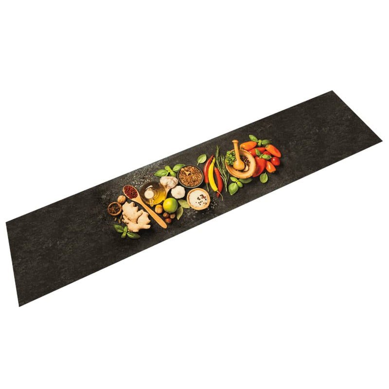 Load image into Gallery viewer, Vidaxl keukenmat wasbaar kruidenprint 60x300 cm fluweel
