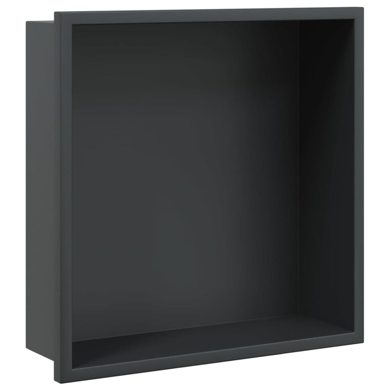 Load image into Gallery viewer, Vidaxl douchenis 32x32x9 cm roestvrijstaal matzwart
