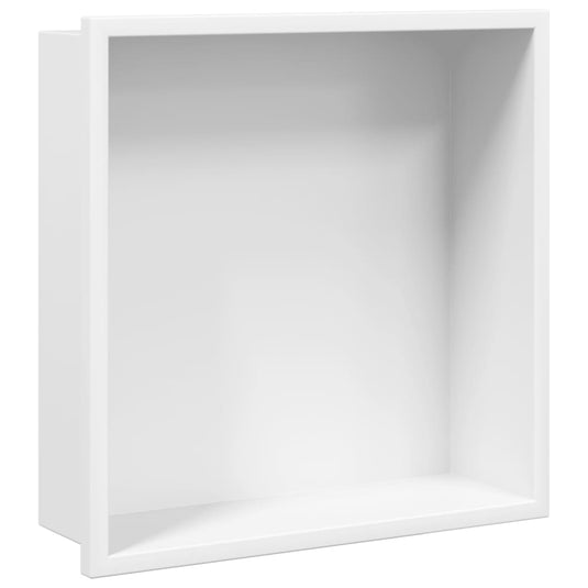 Vidaxl douchenis 32x32x9 cm roestvrijstaal matwit