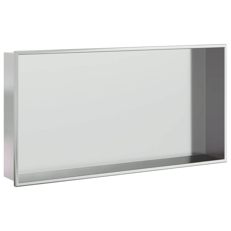 Load image into Gallery viewer, Vidaxl douchenis 62x32x9 cm roestvrijstaal geborsteld zilverkleurig
