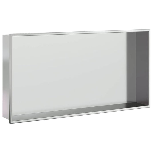 Vidaxl douchenis 62x32x9 cm roestvrijstaal geborsteld zilverkleurig
