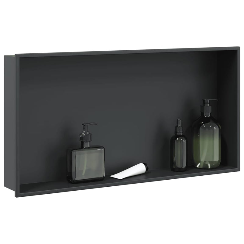 Load image into Gallery viewer, Vidaxl douchenis 62x32x9 cm roestvrijstaal matzwart
