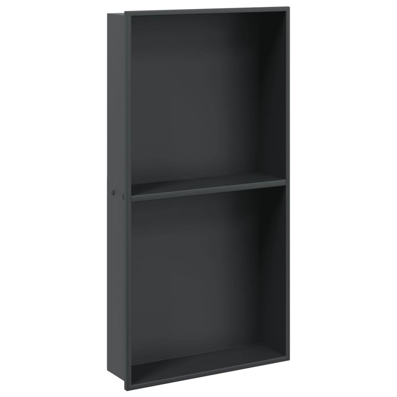 Load image into Gallery viewer, Vidaxl douchenis 32x62x9 cm roestvrijstaal matzwart
