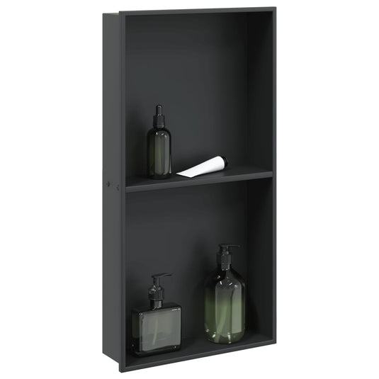Vidaxl douchenis 32x62x9 cm roestvrijstaal matzwart