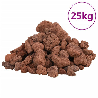 Vidaxl lavastenen 25 kg 1-2 cm rood