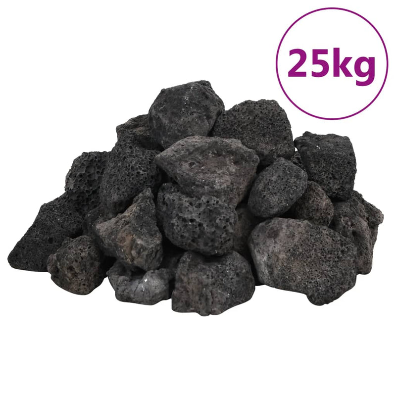 Load image into Gallery viewer, Vidaxl lavastenen 25 kg 3-5 cm zwart
