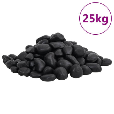 Vidaxl kiezelstenen gepolijst 2-5 cm 25 kg zwart