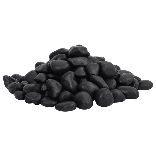 Vidaxl kiezelstenen gepolijst 2-5 cm 25 kg zwart