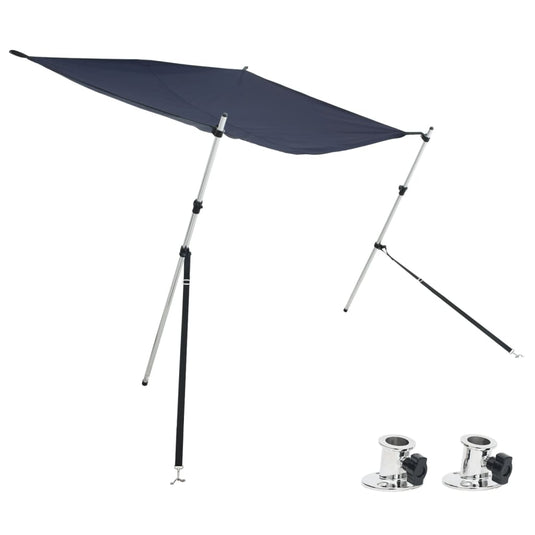 Vidaxl schaduwdoekset t-top 174x205x(115-194) cm marineblauw