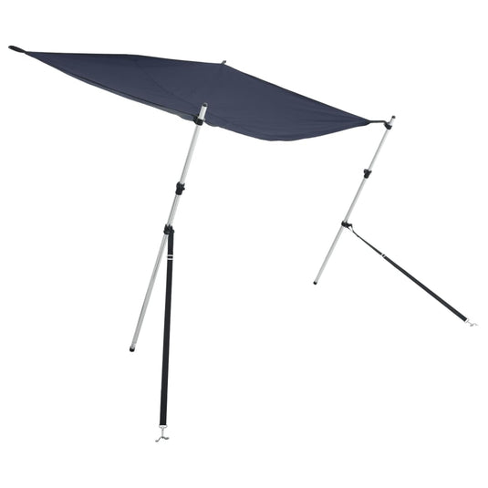 Vidaxl schaduwdoekset t-top 174x205x(115-194) cm marineblauw