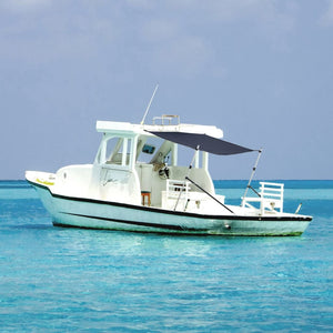 Vidaxl schaduwdoekset t-top 174x205x(115-194) cm marineblauw