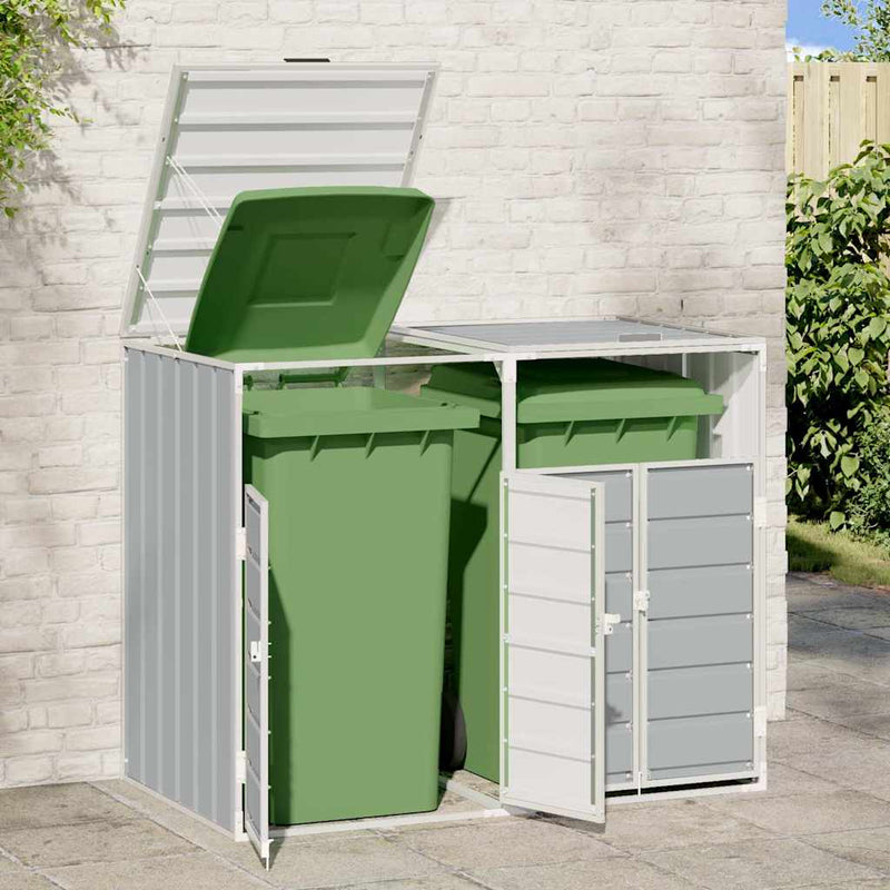 Load image into Gallery viewer, Vidaxl containerberging voor 2 containers 144x81x113 cm staal grijs
