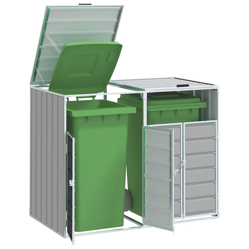 Load image into Gallery viewer, Vidaxl containerberging voor 2 containers 144x81x113 cm staal grijs
