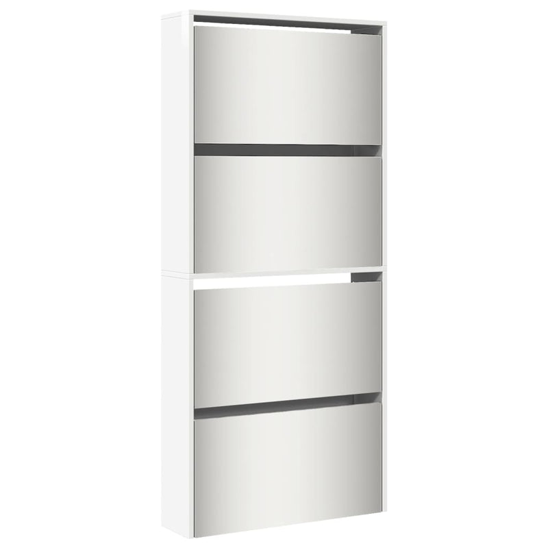Load image into Gallery viewer, VidaXL Schoenenkast met spiegel 4-laags 63x17x134 cm hoogglans wit
