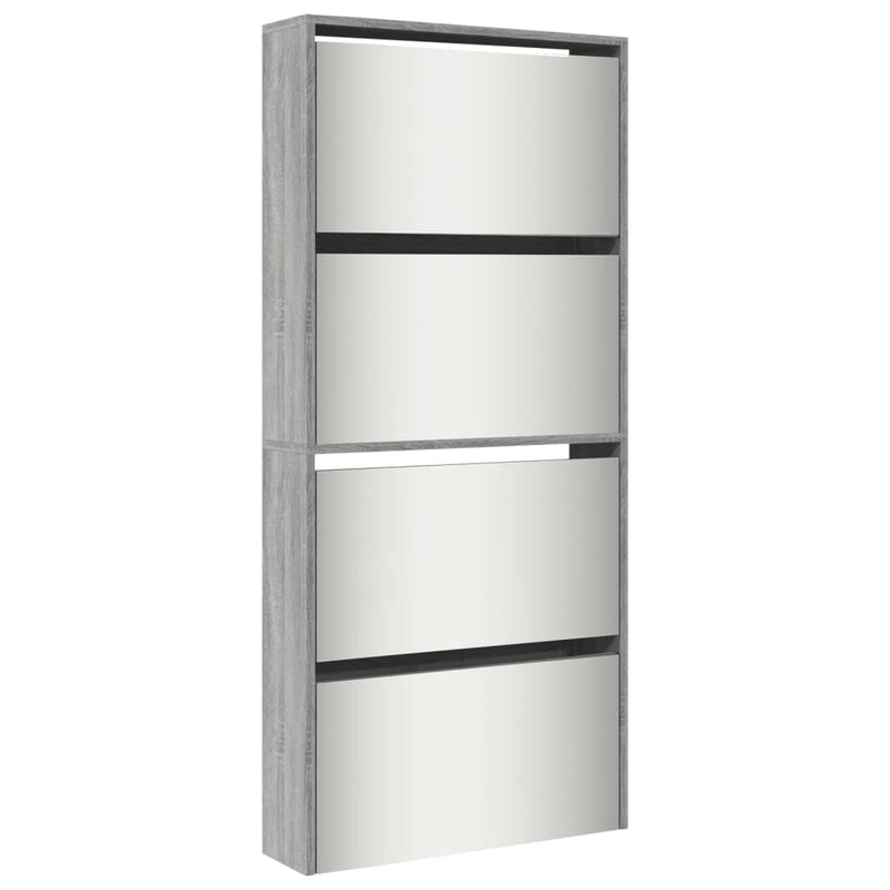 Load image into Gallery viewer, VidaXL Schoenenkast met spiegel 4-laags 63x17x134 cm grijs sonoma
