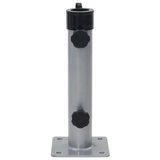 Vidaxl parasolvoet voor ø38 48 mm stok staal zilverkleurig