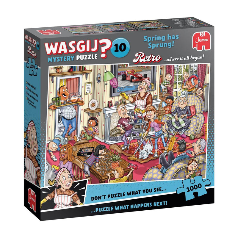 Afbeelding laden in galerijviewer, Jumbo wasgij retro mystery 10 - de voorjaars-schoonmaak! - 1000 stukjes puzzel - legpuzzel voor volwassenen

