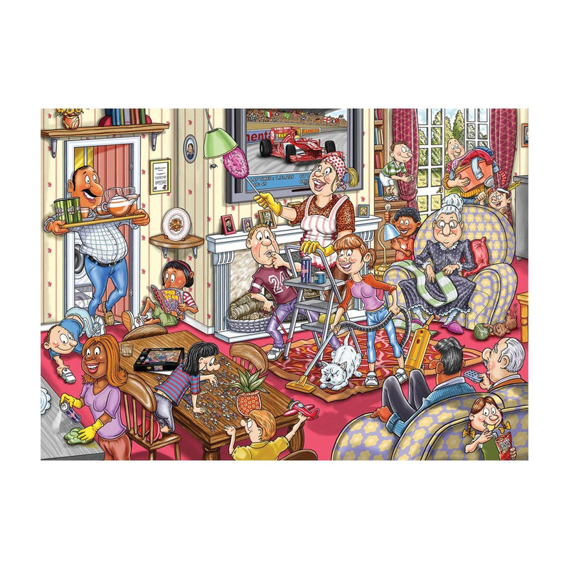 Afbeelding laden in galerijviewer, Jumbo wasgij retro mystery 10 - de voorjaars-schoonmaak! - 1000 stukjes puzzel - legpuzzel voor volwassenen
