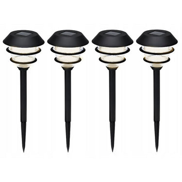 Pro garden solar tuinlampen 4 stuks zwart