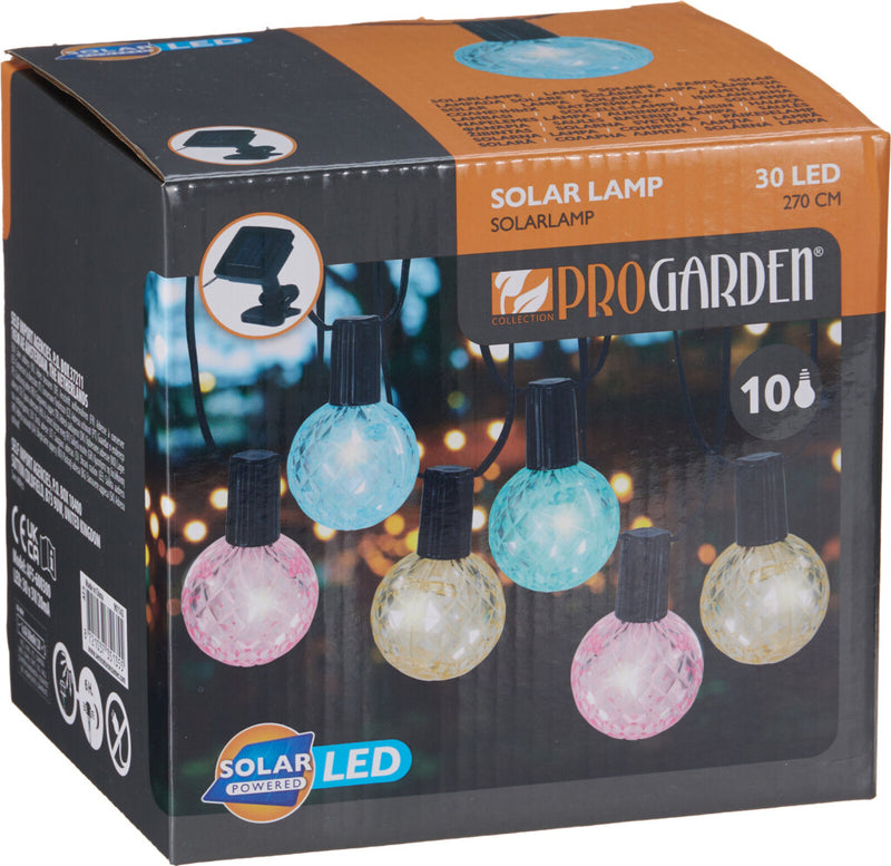 Cargue la imagen en el visor de la galería, Pro garden gekleurde solar feestverlichting 10 kristalachtige lampen 2.7 meter lichtsnoer op zonne-energie
