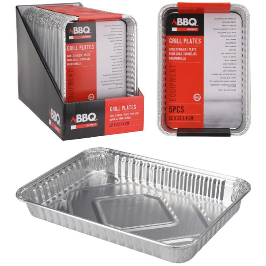 Bbq grillschalen 32x23x4 cm 4 stuks