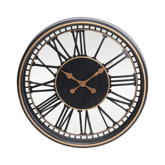 Overige merken analoge wandklok 49.5 cm zwart goud