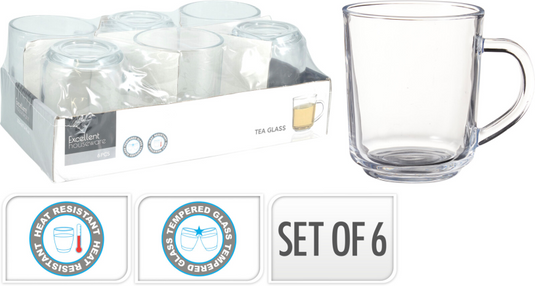 Theeglas 220ml set 6 stuks