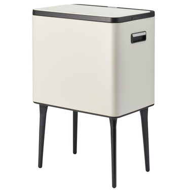 Excellent houseware afvalbak 35l metaal crème zwart