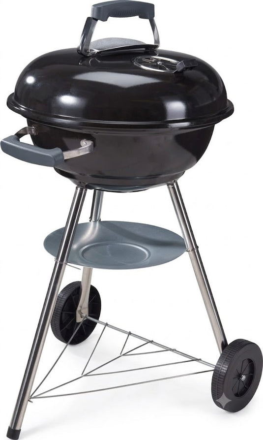 Bbq collection bbq grill style kogelbarbecue met deksel en wielen houtskool bbq 45cm zwart